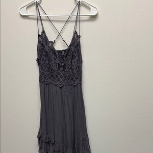 Free People Charcoal Lace Dress